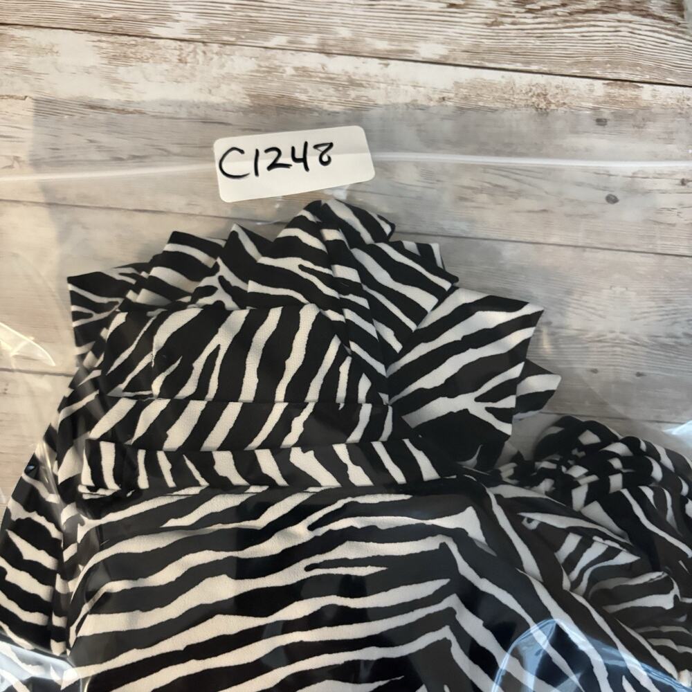 Liz Claiborne Faux Wrap Dress Large Zebra Fit Flare Career Stretch Belt Mob Wife - Picture 7 of 7